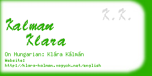kalman klara business card